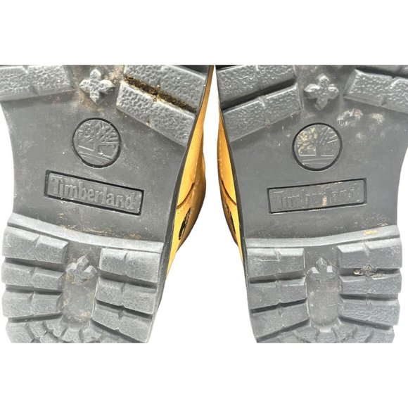 Timberland Tan Leather Faux Fur Cuff Ankle Winter Snow Boots Youth Size 4 - Picture 15 of 16